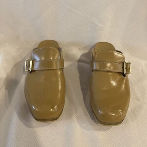 Scholls Women's Throwback Tan Leather Clog Size 5 looks like danish clogs - Picture 2 of 10